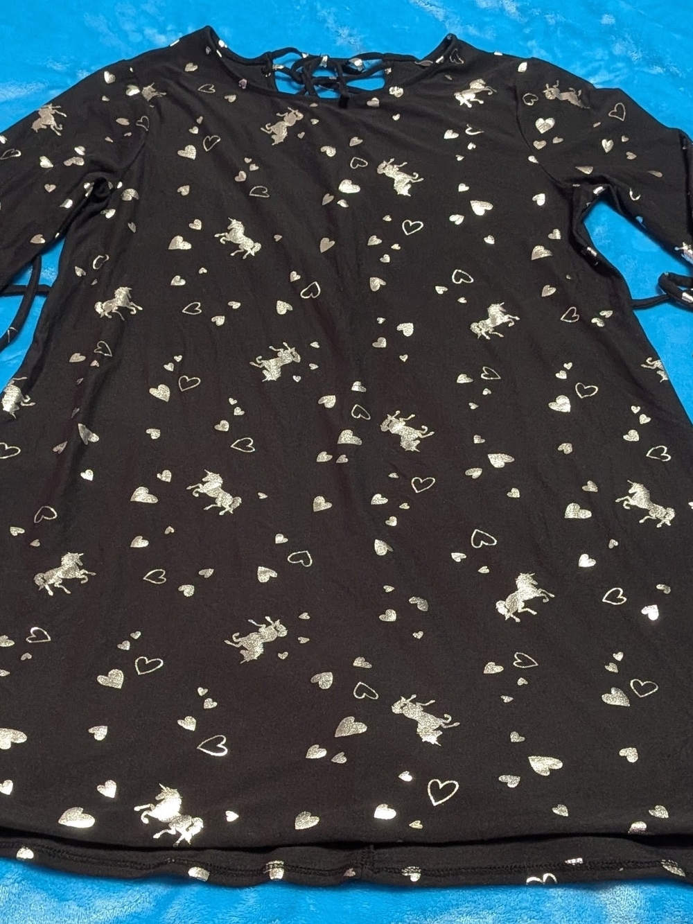 ✨ Black Unicorn & Heart Print Dress ✨